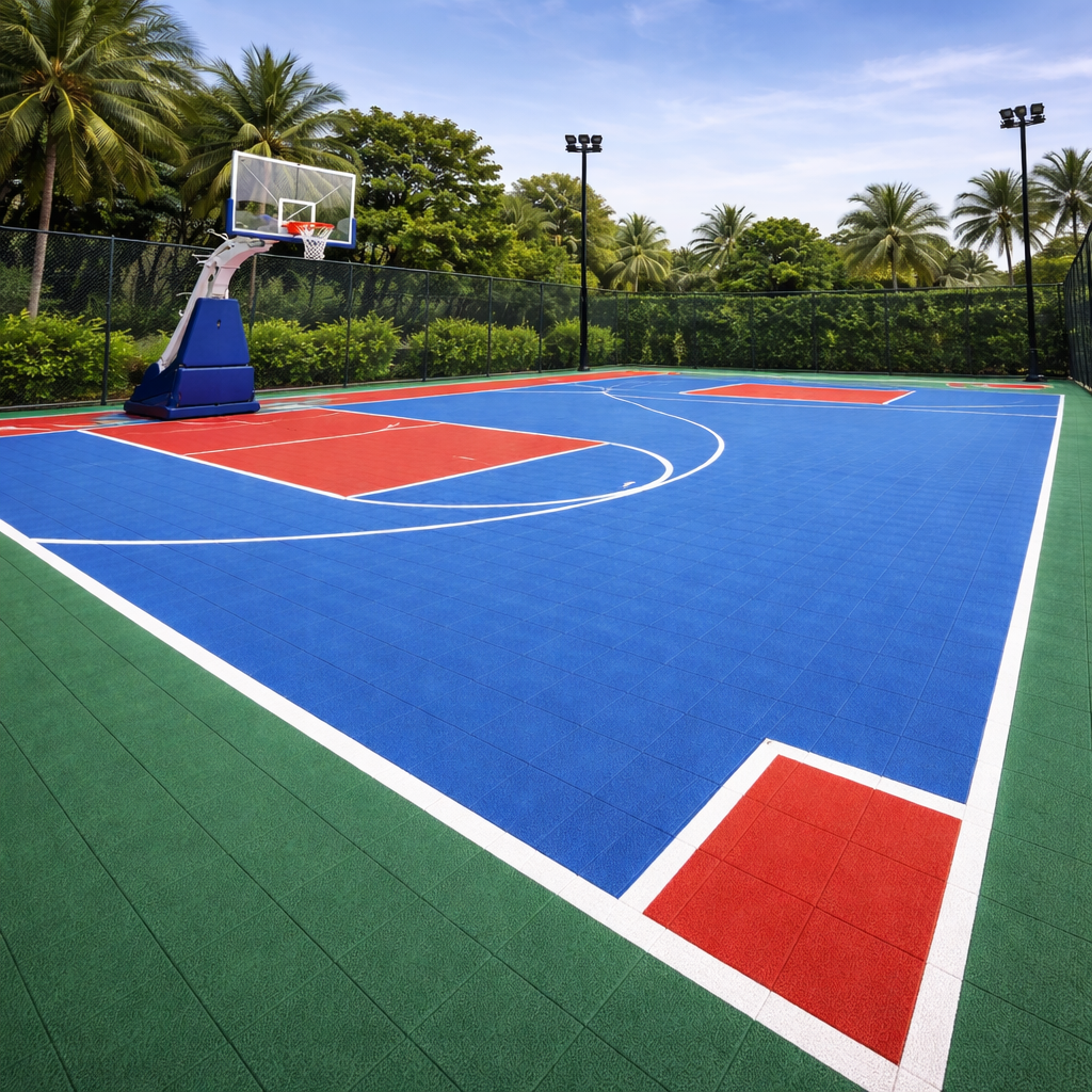 outdoor basketball IN Dehradun uttarakhsna court construction with acrylic sports flooring by YNextGen