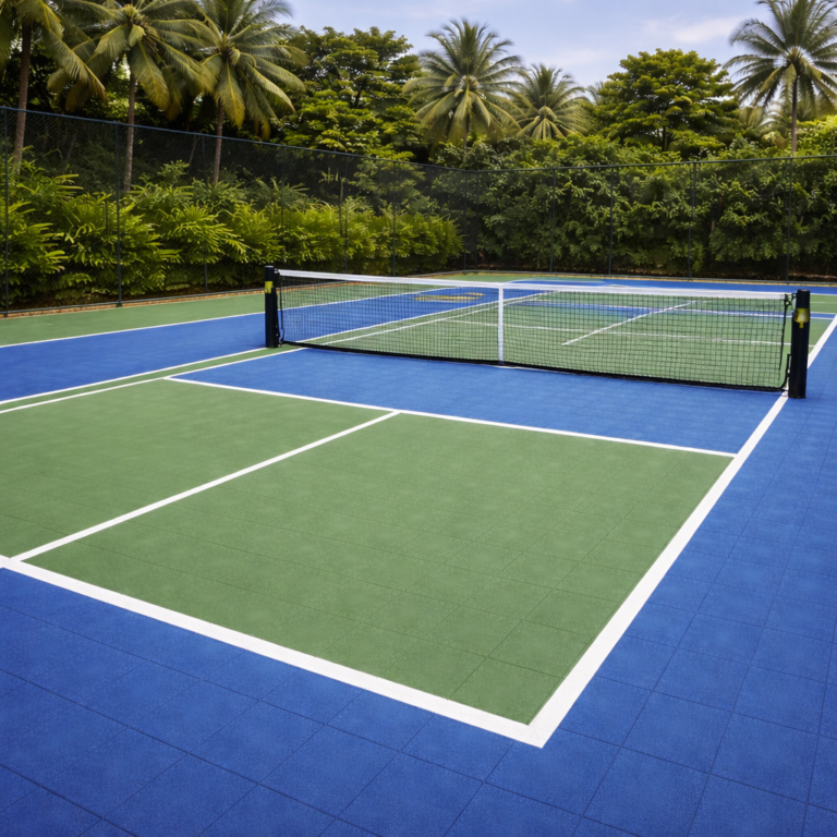 pickleball court in dehradunconstruction with acrylic sports flooring by YNextGen