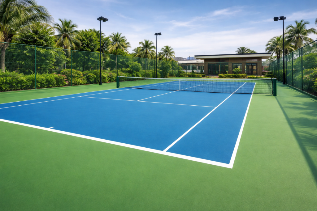 acrylic sports flooring for basketball and tennis courts by YNextGen