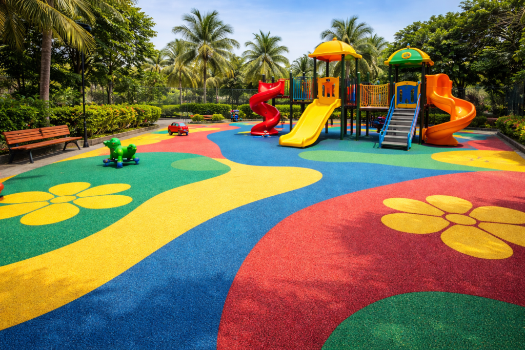 epdm rubber flooring for sports courts and playgrounds by YNextGen