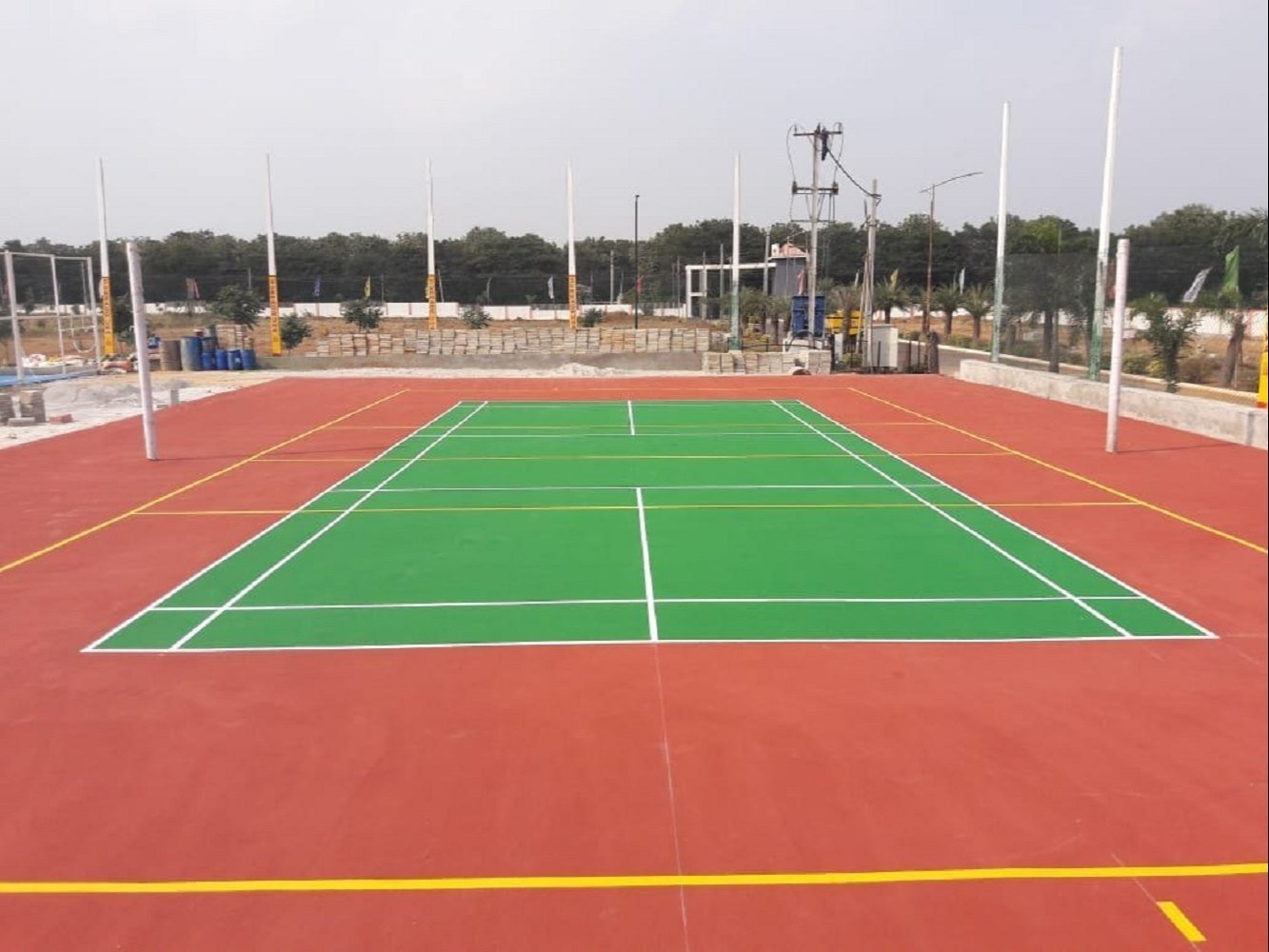 Indoor volleyball court with PVC sports flooring