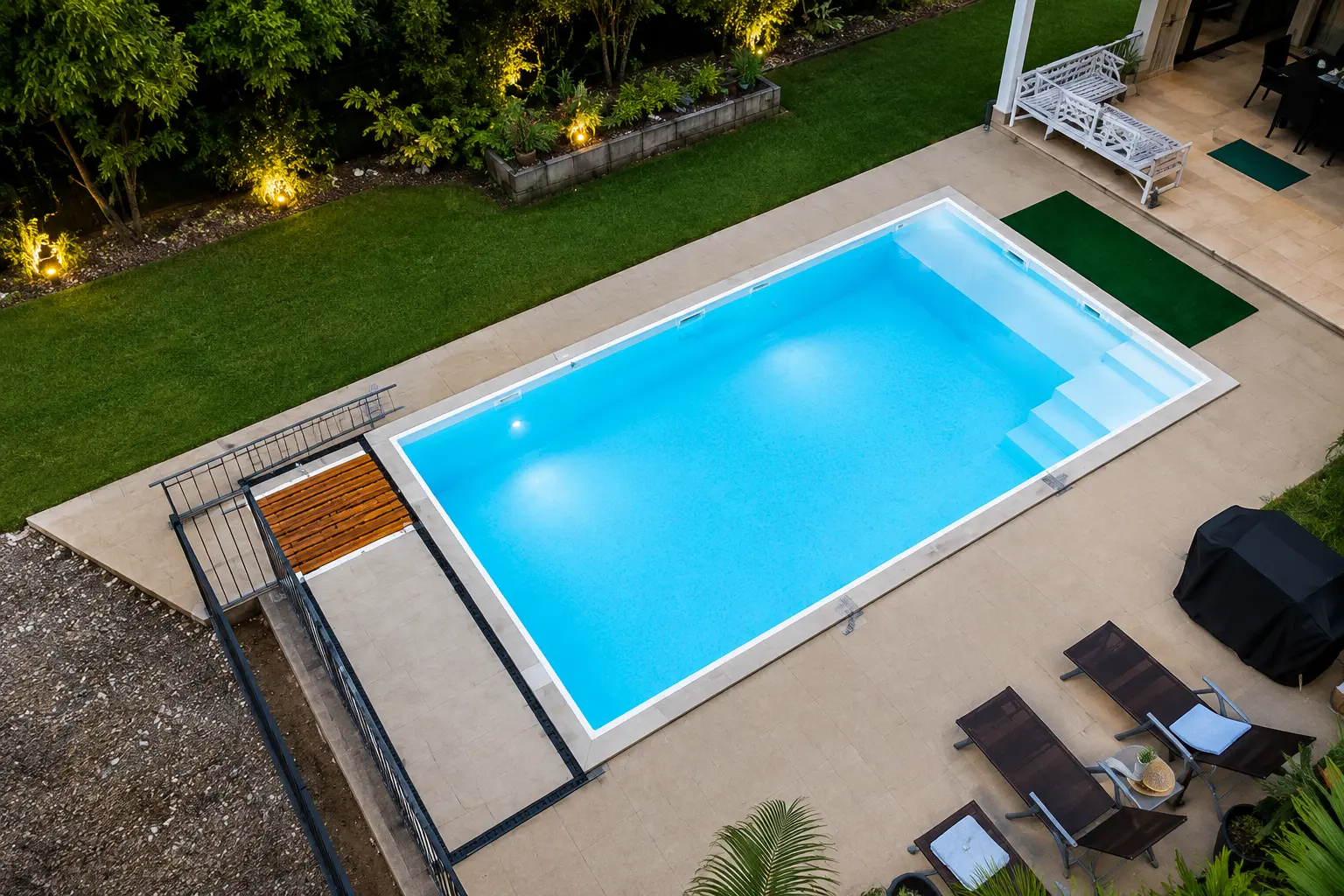 Modern backyard swimming pool construction in Dehradun, Uttarakhand by YNextGen Sports Infra