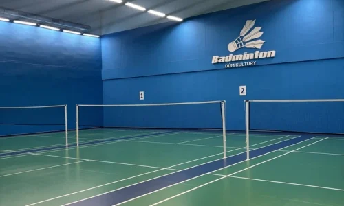 Indoor badminton court construction with PU flooring for schools and defence establishments in India