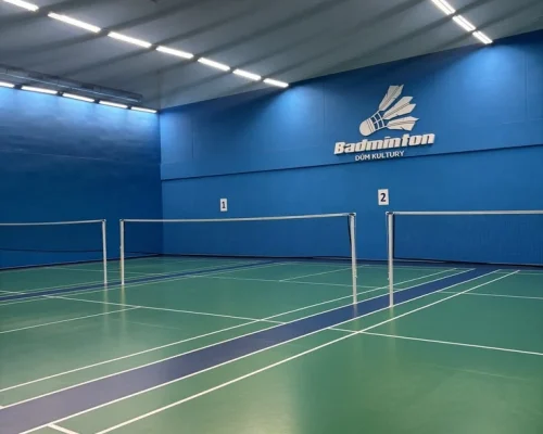 Indoor badminton court construction with PU flooring for schools and defence establishments in India