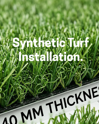 Synthetic turf installation for sports field in India with 40mm thick artificial grass