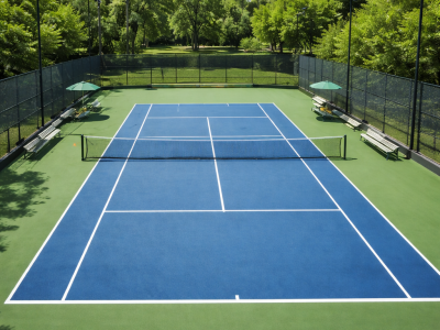 tennis court construction with synthetic sports flooring by- YNextGen