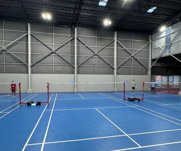 Badminton court flooring in Dehradun Uttarakhand by YNextGen Sports Infra with professional synthetic surface