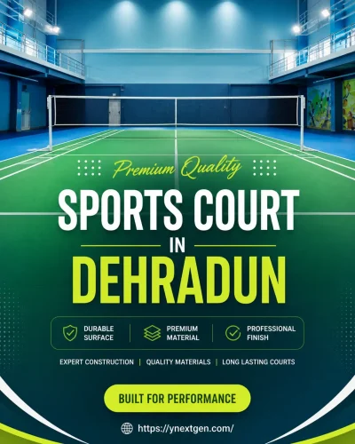 Premium indoor sports court construction in Dehradun with durable sports flooring by YNextGen Sports Infra