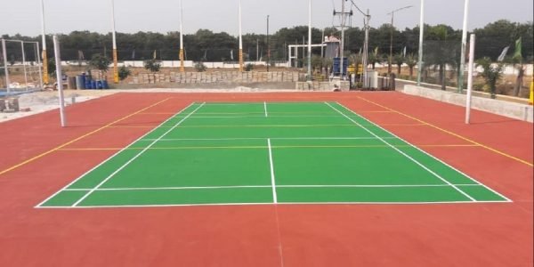 Indoor volleyball court with PVC sports flooring