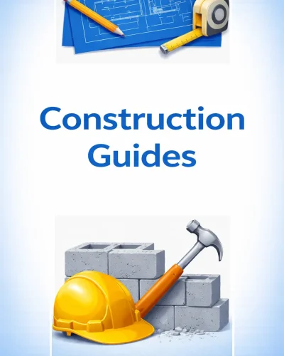 Sports court construction guide showing blueprint, tools, and building process for durable sports infrastructure